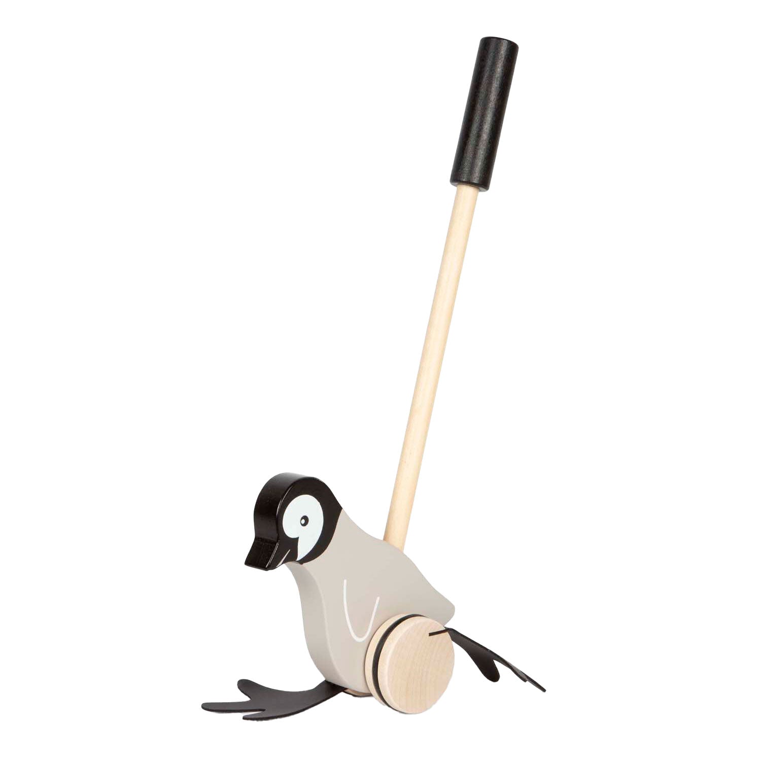 Small foot - houten duwfiguur penguin