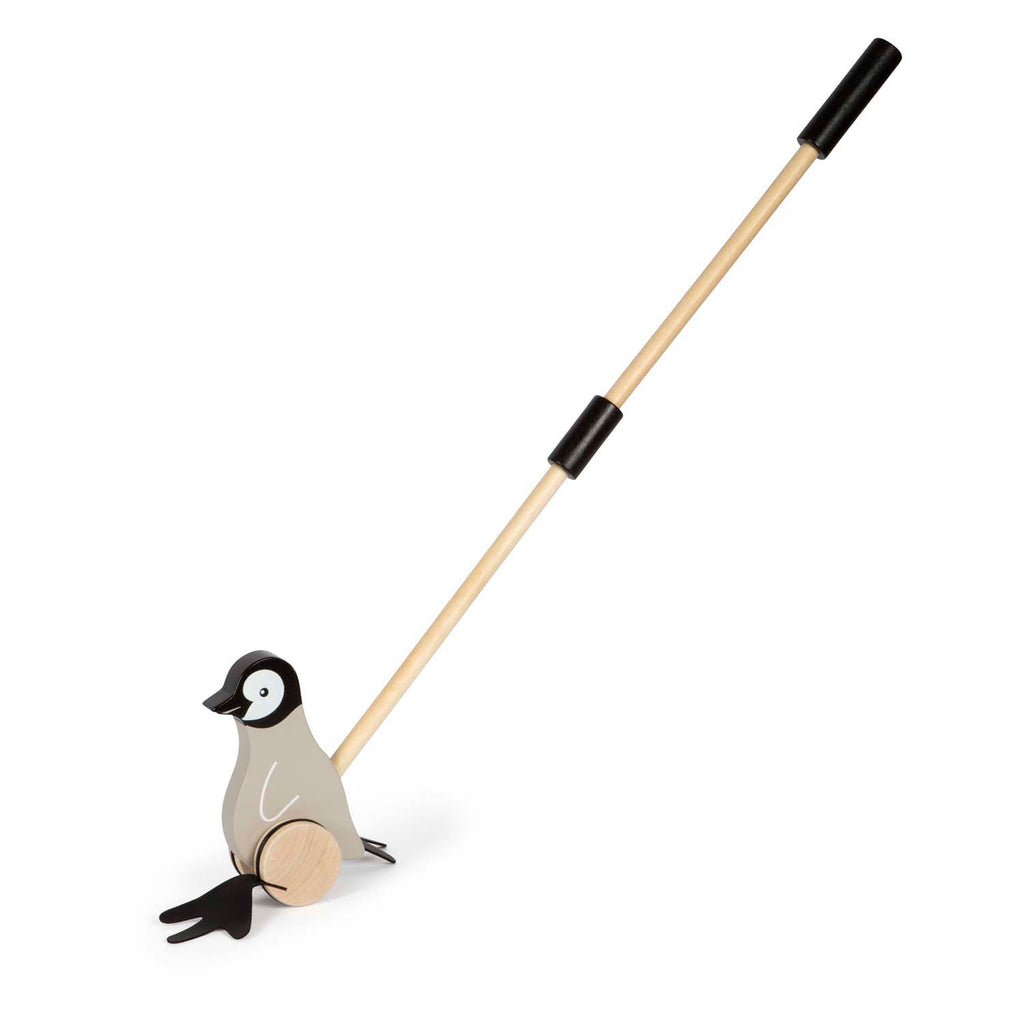 Small foot - houten duwfiguur penguin