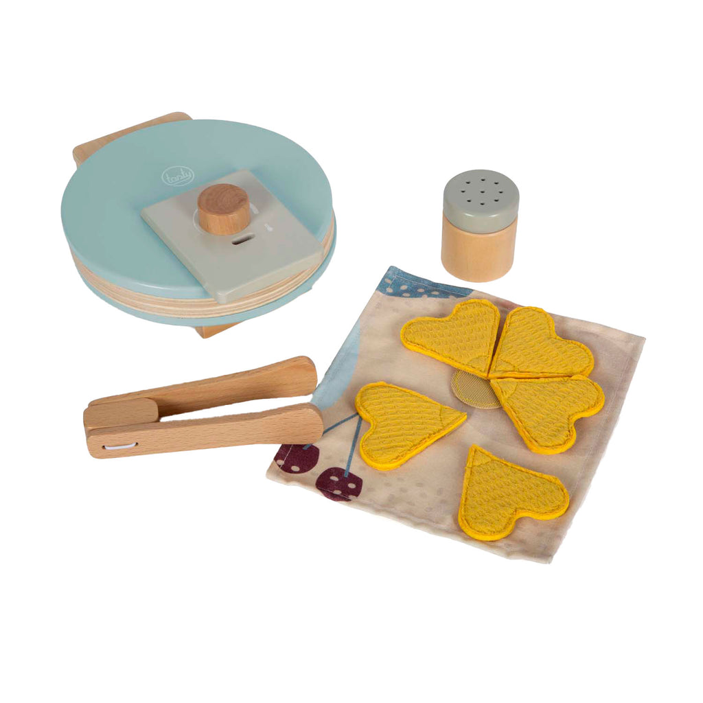 Small Foot - Spielzeugset mit Waffeleisen aus Holz, 10-teilig.