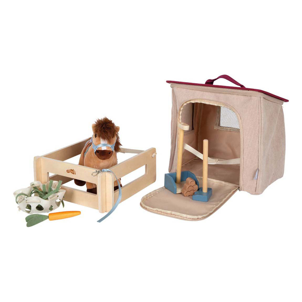 Small Foot – Spielset-Pferd mit Stall und Zubehör im Beutel