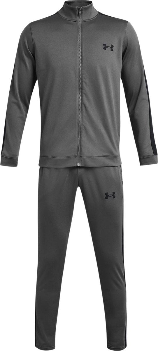 Under armour ua rival knit track suit-gry heren trainingspak - castlerock - zwart m