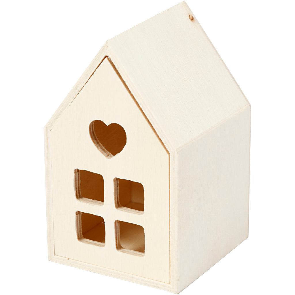Kreatives Holzhaus mit Schublade, 10,8 cm