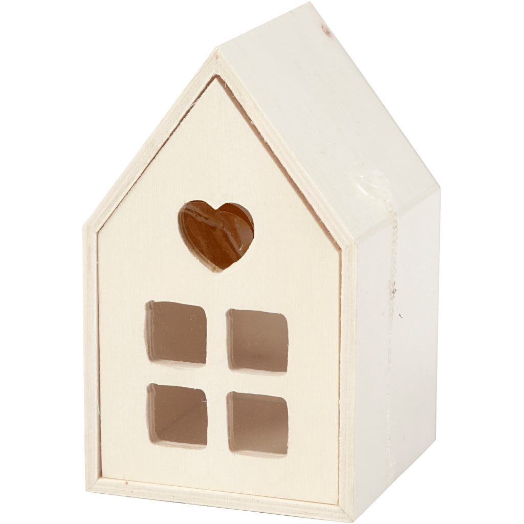 Kreatives Holzhaus mit Schublade, 10,8 cm
