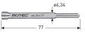 Rotec centreerpen ø6.34mm l=77mm