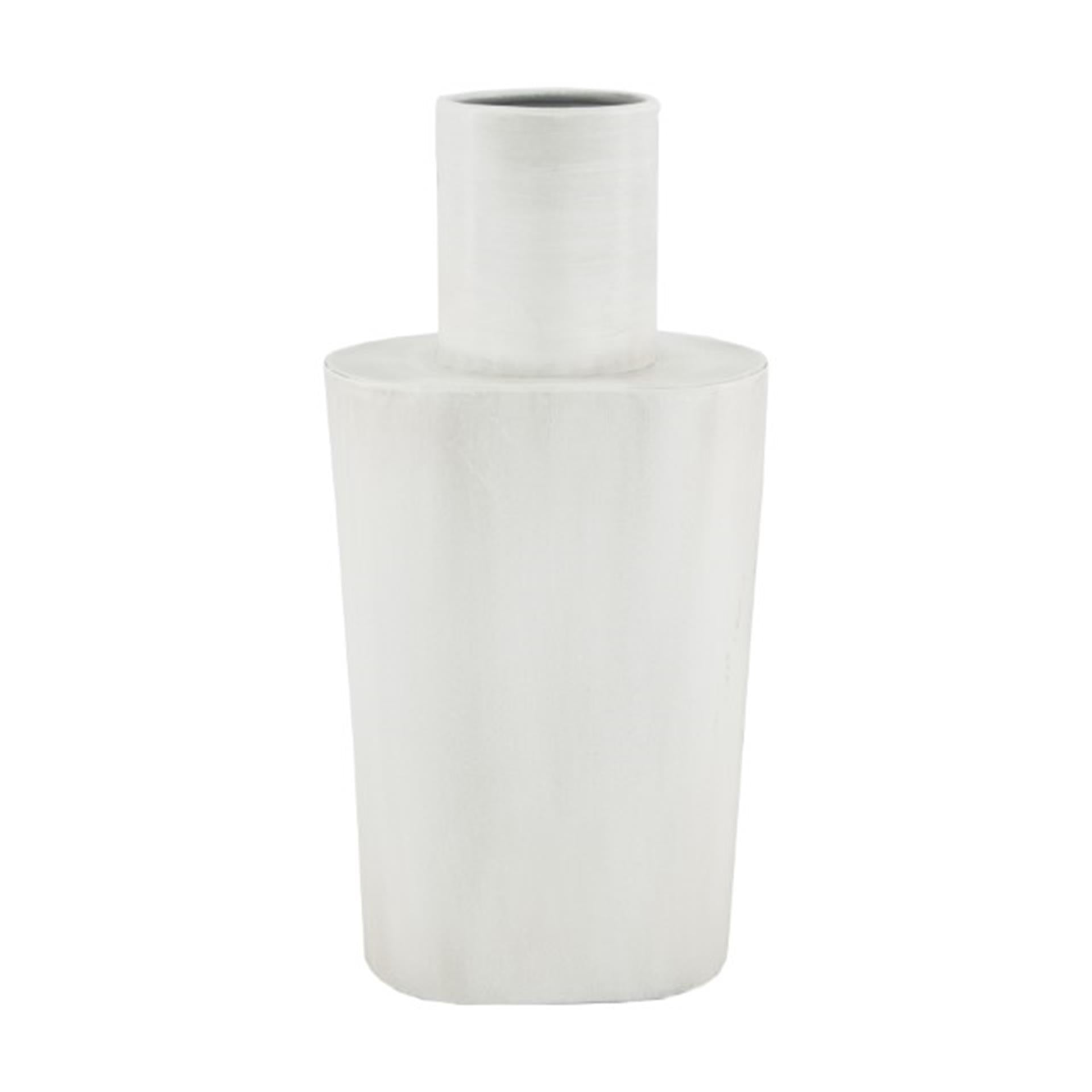 Naturel collections vaas metaal h28,5cm wit