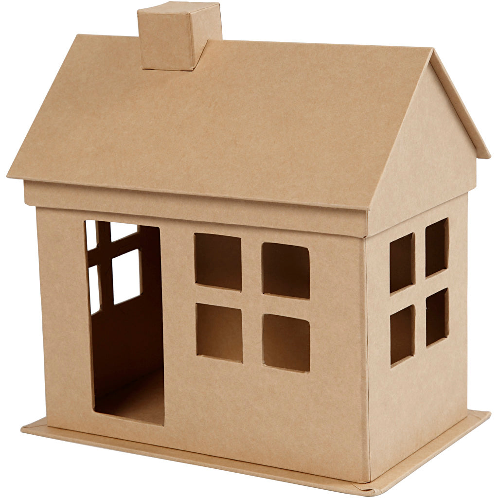 Creativ company cc papier maché huis 23x22,5x14,5 cm