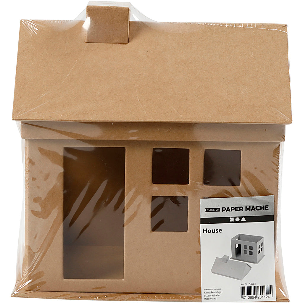 Creativ company cc papier maché huis 23x22,5x14,5 cm