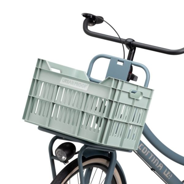 Recycelte Urban Proof Click Fahrradbox, 30 Liter – Nebelgrün