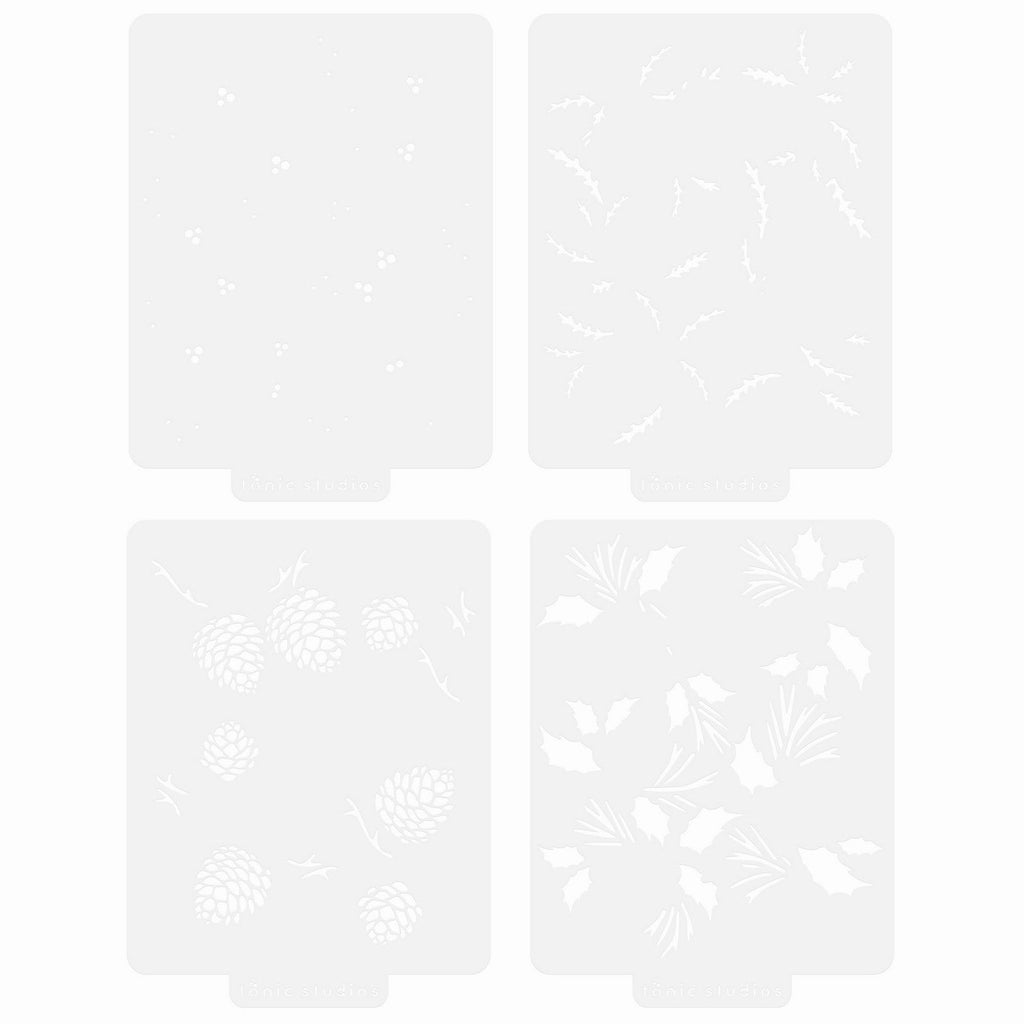 Tonic studios • timeless tidings 4 stencil set