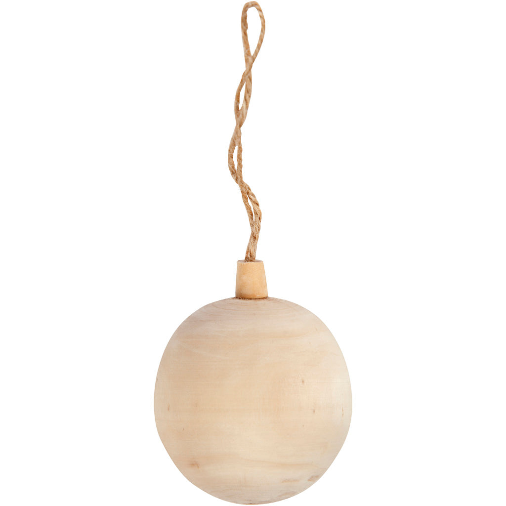 Weihnachtskugel-Anhänger aus Holz von Creativ Company, 6,4 cm