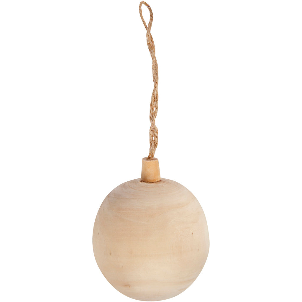 Weihnachtskugel-Anhänger aus Holz von Creativ Company, 6,4 cm