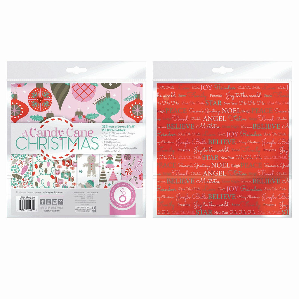 Tonic studios • a candy cane christmas art pad 20,3x20,3cm