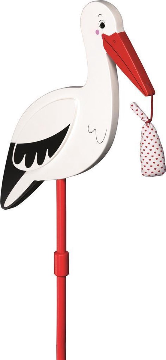 Goki Deko-Storch aus Holz mit Babytuch, Größe XL, 100 cm