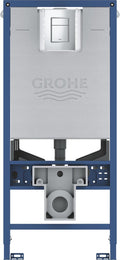 Grohe rapid slx 3-in-1 inbouwset - inbouwreservoir 1,13m voor een zwevend toilet - met skate cosmopolitan s bedieningsplaat, universele spoelbak, bedieningsplaat, flowmanager, muurbevestigingen en stopcontact - 39603000