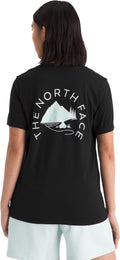 The north face w monte regular short sleeve tee-graphic dames outdoorshirt - tnf zwart s