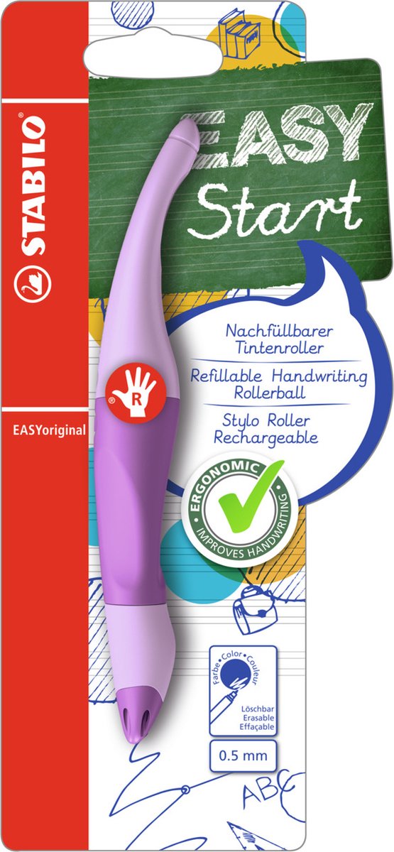 Stabilo easyoriginal – ergonomischer Rollerball – für Rechtshänder – Pastelllila-Rouge