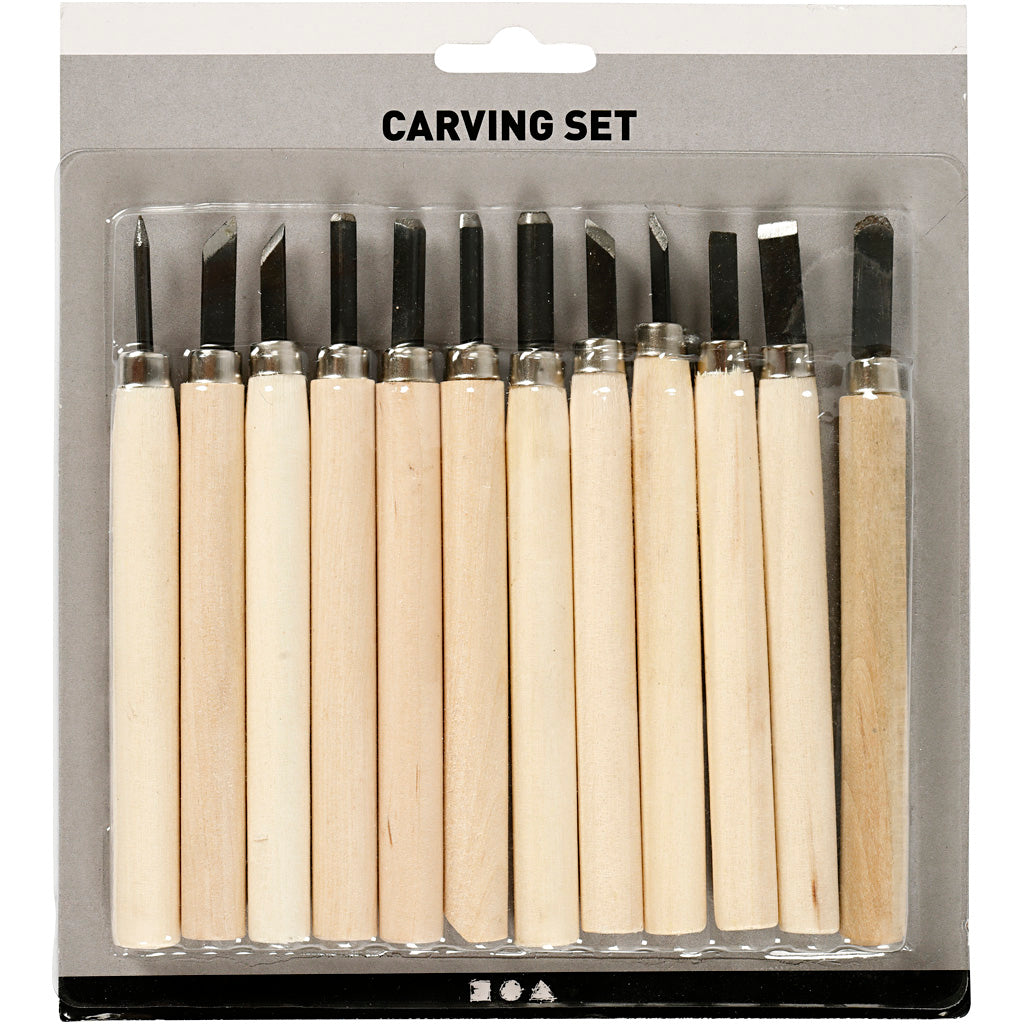 Creativ company houtsnijset, 12 assorti