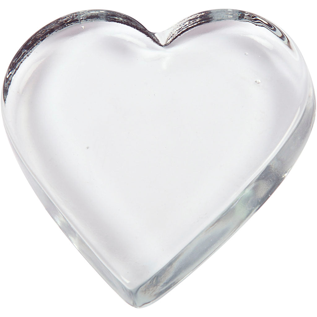 Creativ company hart glas transparant, 10x9cm
