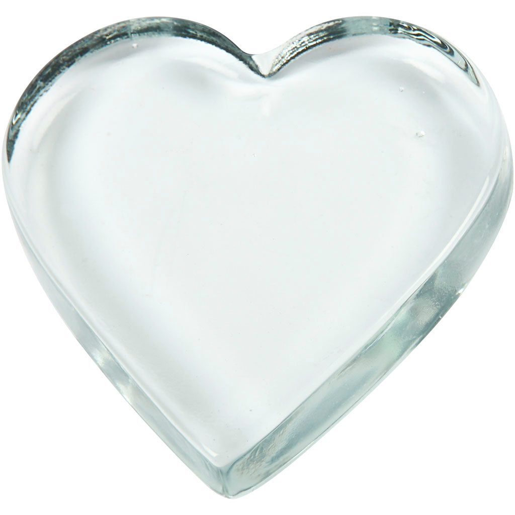 Creativ company hart glas transparant, 10x9cm