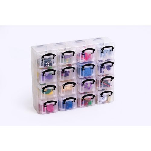 Really useful opbergbox boxes 0,14 l zwart, transparant