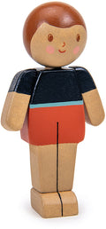 Tender leaf popjes familie - caramel vader - 4,90x3x9,70cm - hout - 3 jaar