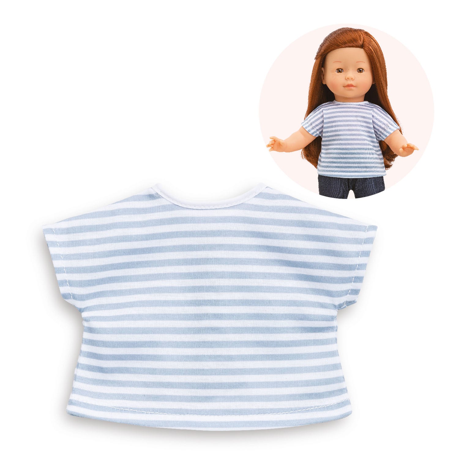 Corolle ma gestreept t-shirt blauw, 36cm