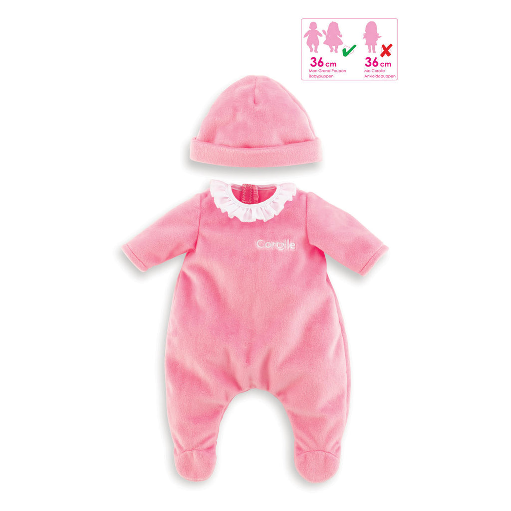 Corolle mon grand poupon – rosa Pyjama mit Mütze, 36 cm