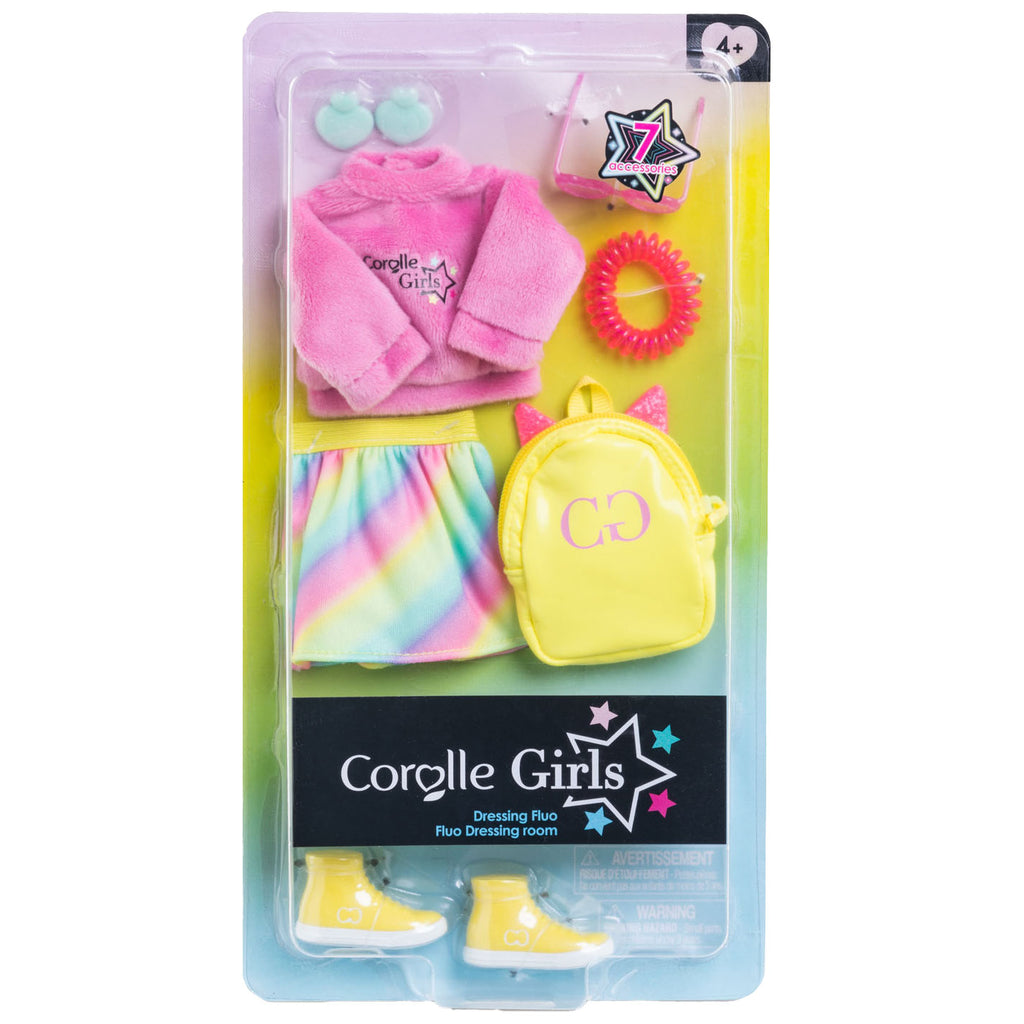 Corolle Mädchen - Puppenkleidung fluoreszierendes Set Ankleidezimmer