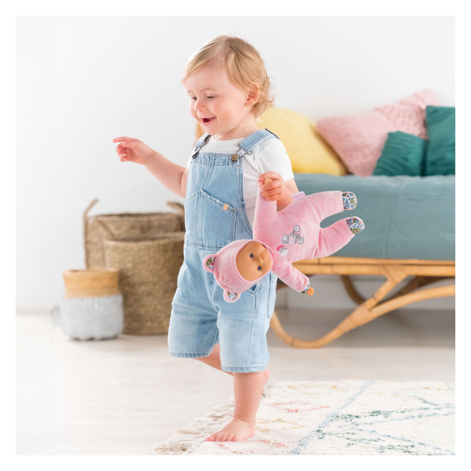 Corolle mon doudou süßes Herz Babypuppe - rosa Bär, 30 cm