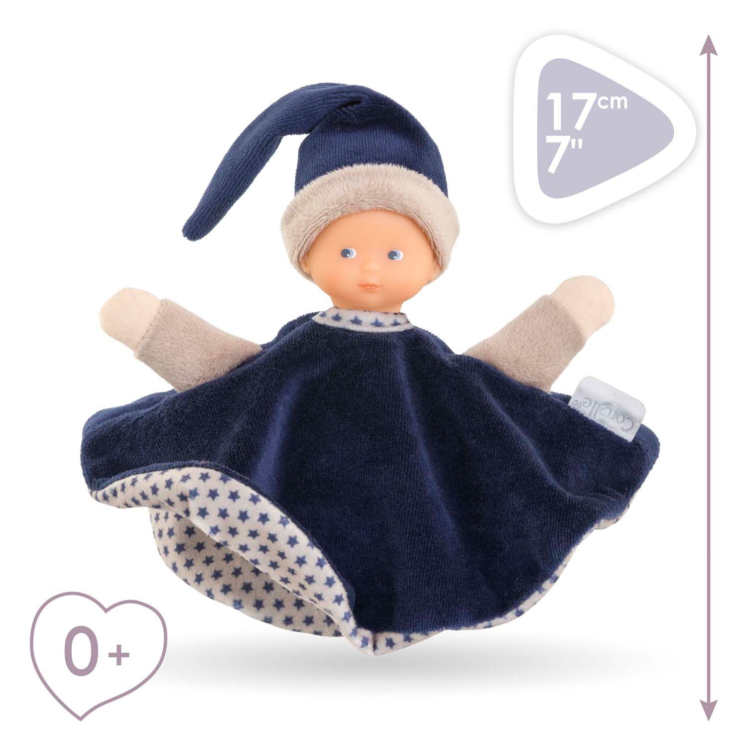 Corolle tidoudou - marineblaues Kuscheltuch, 17 cm