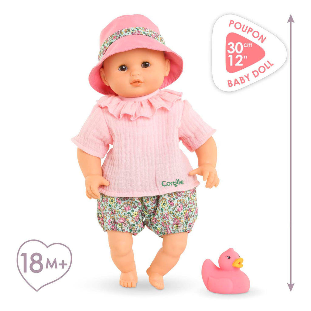 Corolle badpop coralie met badeend - bloomer, 30cm