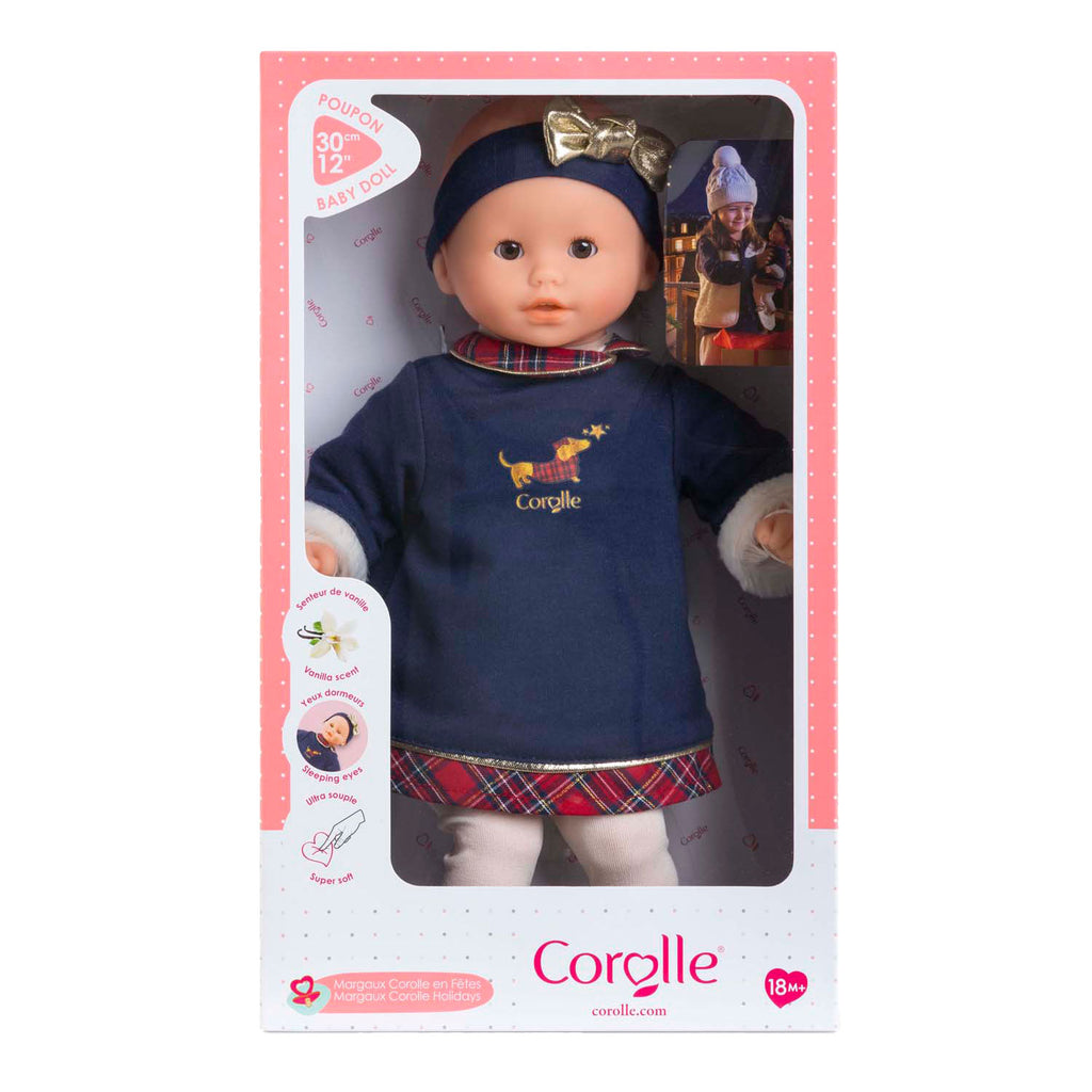 Corolle babypop calin margaux holidays zachte pop 30cm blauw vanillegeur.