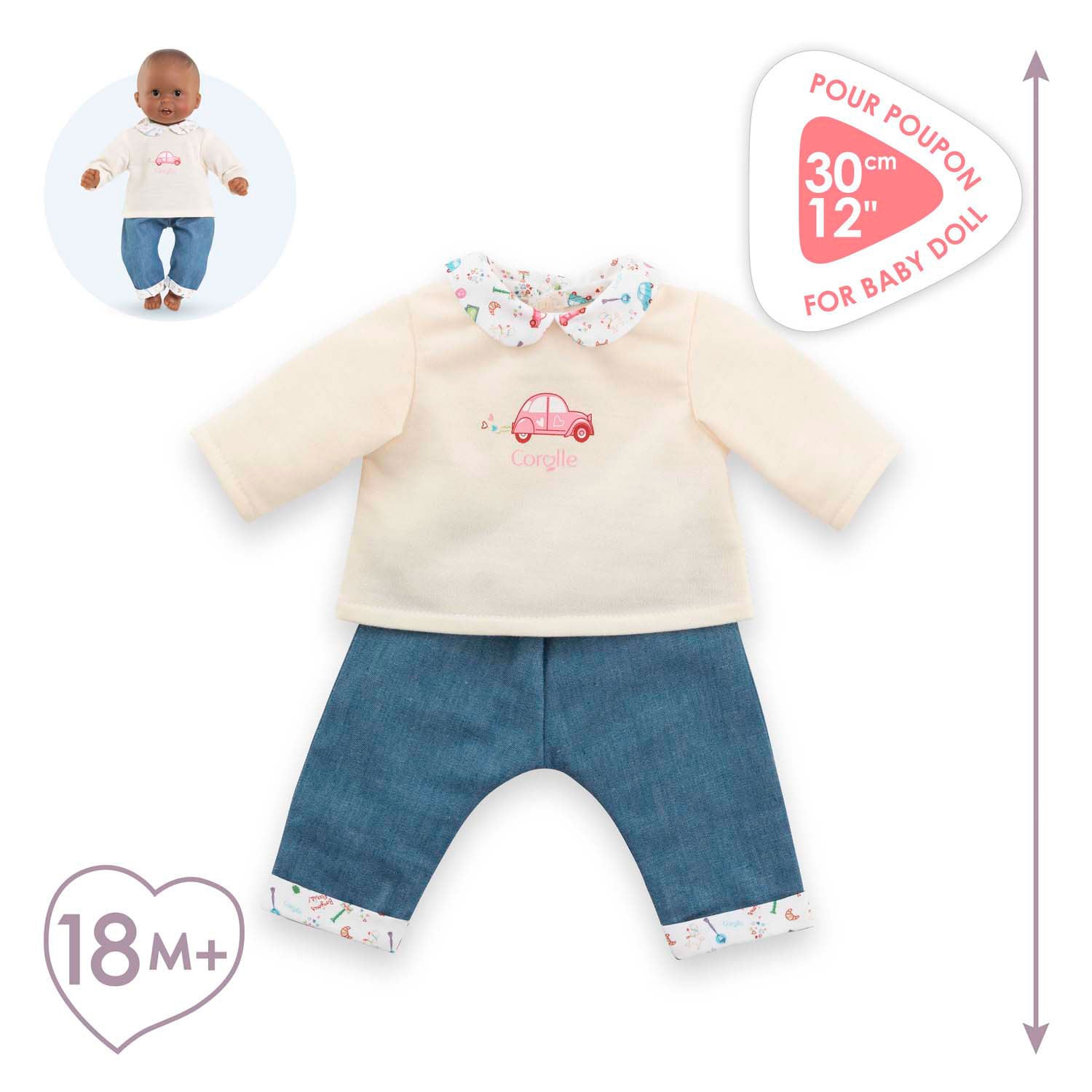 Corolle T-Shirt und Jeans für Babywelpen, 30 cm