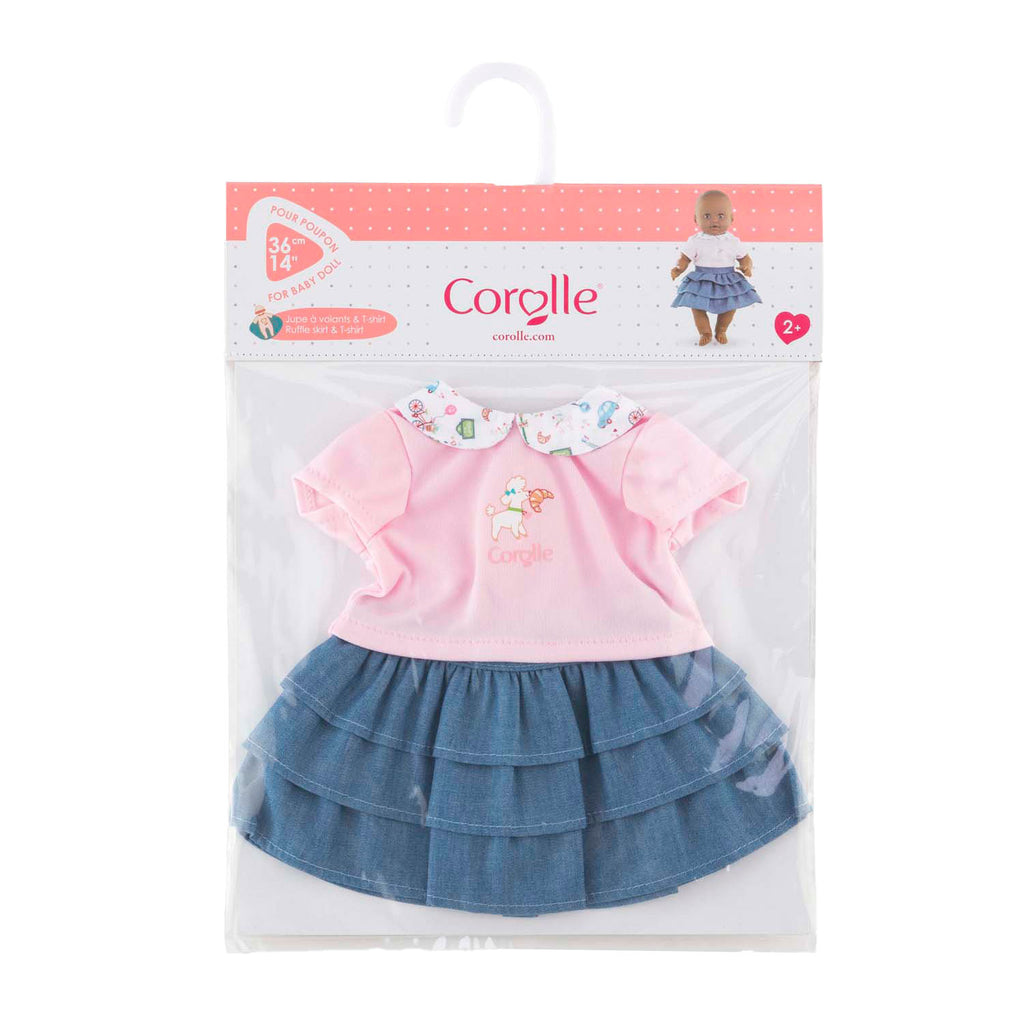 Corolle-Rock mit Rüschen und T-Shirt für Babypuppe, 36 cm.