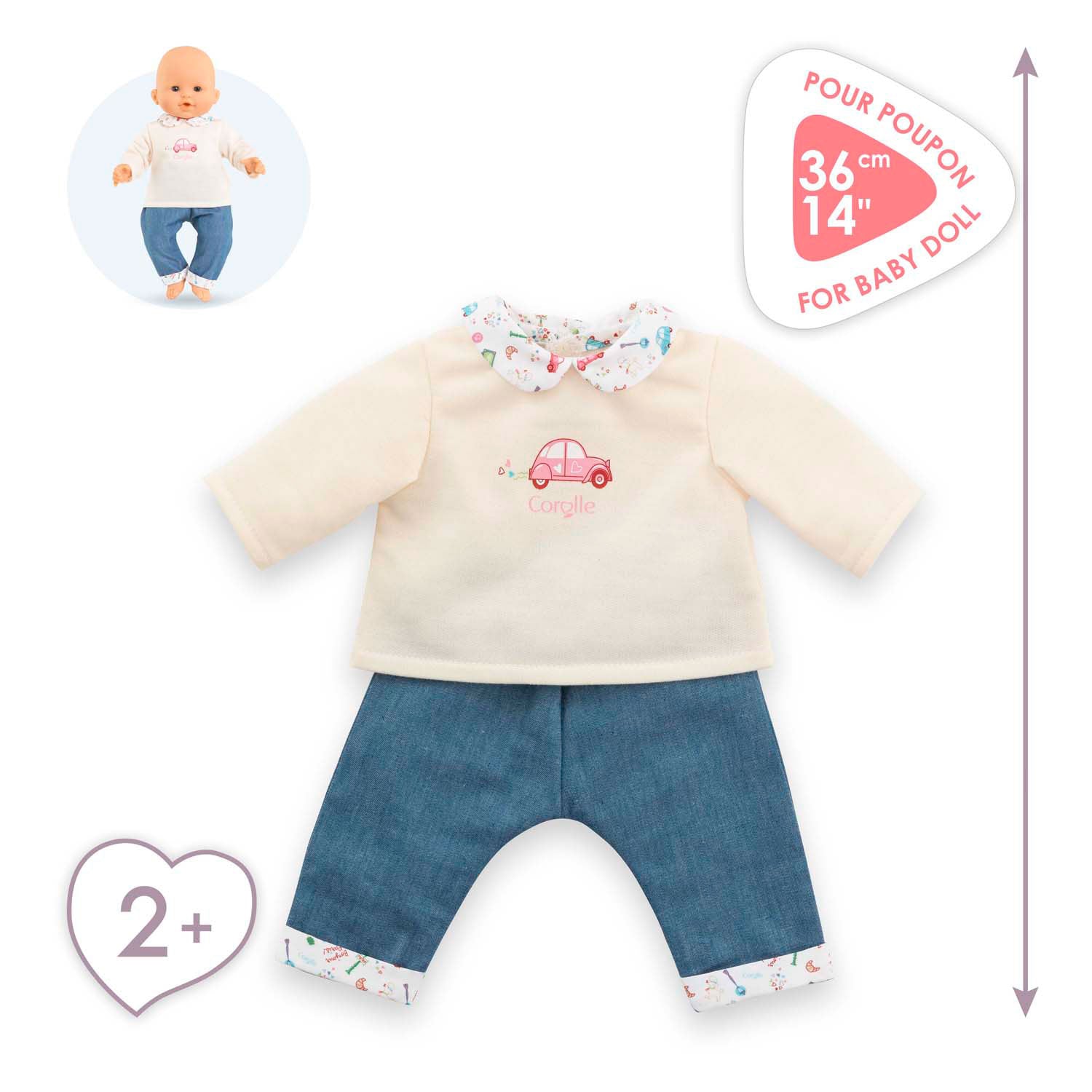 Corolle T-Shirt und Jeans für Welpen, 36 cm