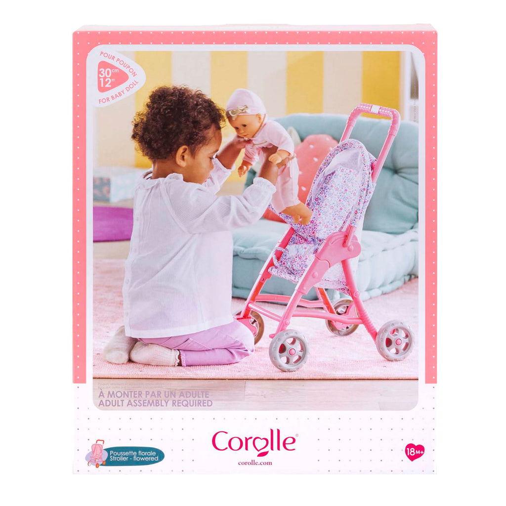 Corolle Puppenwagen mit Blumenmuster, 30 cm