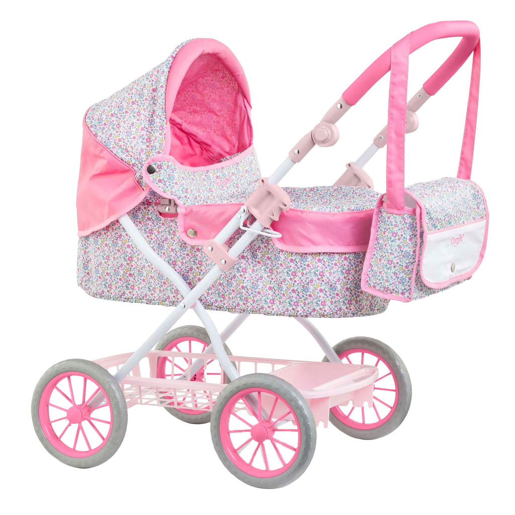 Corolle Puppenwagen mit Blumenmuster für Babypuppen von 36-42 cm