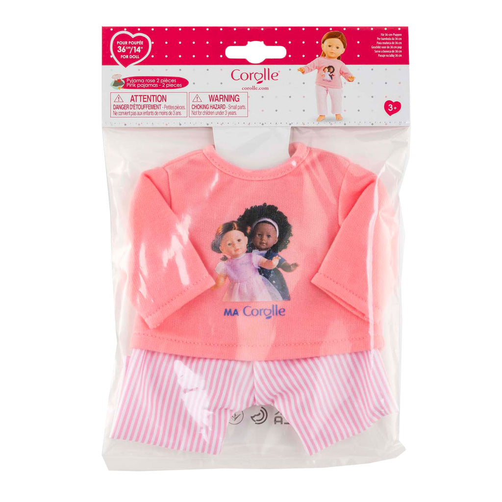 Corolle rosa Pyjama für 36 cm große Puppen, 2-teilig.