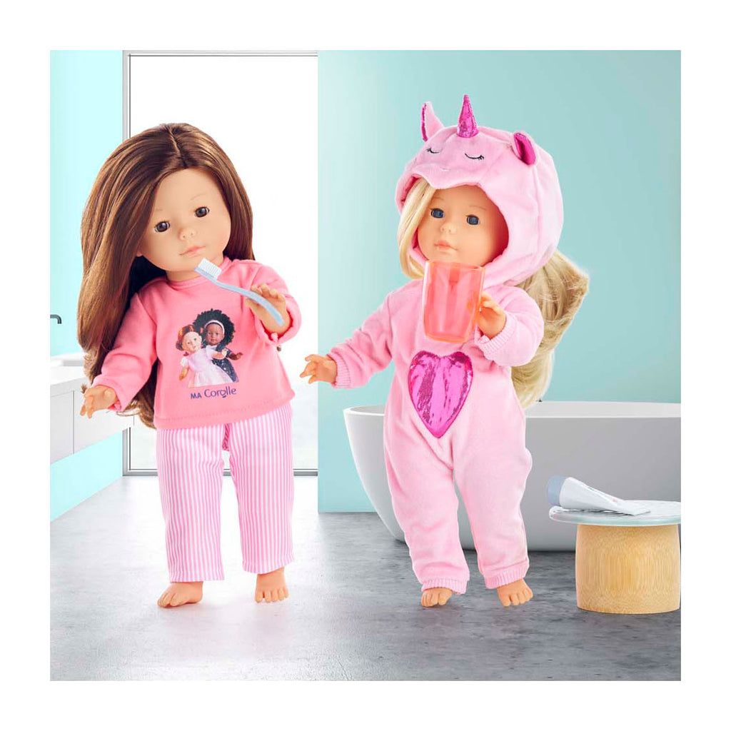 Corolle rosa Pyjama für 36 cm große Puppen, 2-teilig.