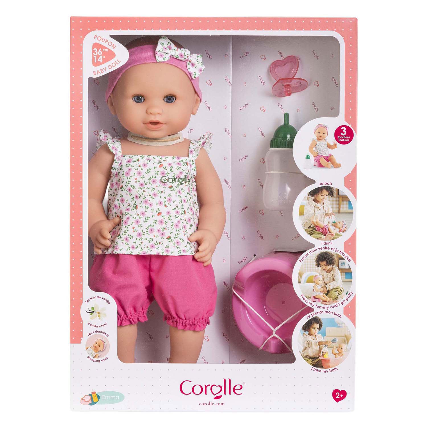 Corolle mon grande poupon drink- en plaspop emma - 36cm