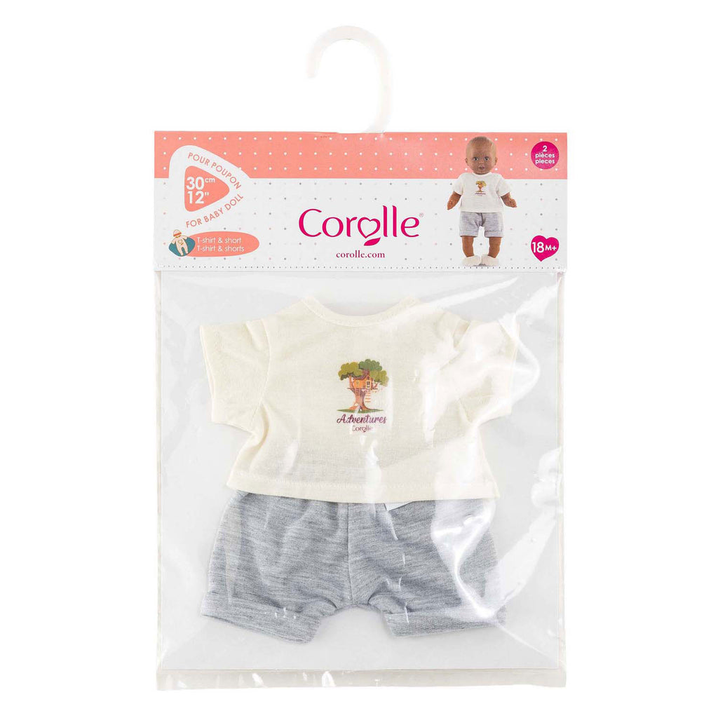 Corolle poppenoutfit t-shirt en korte broek kleine ontdekker 30cm.