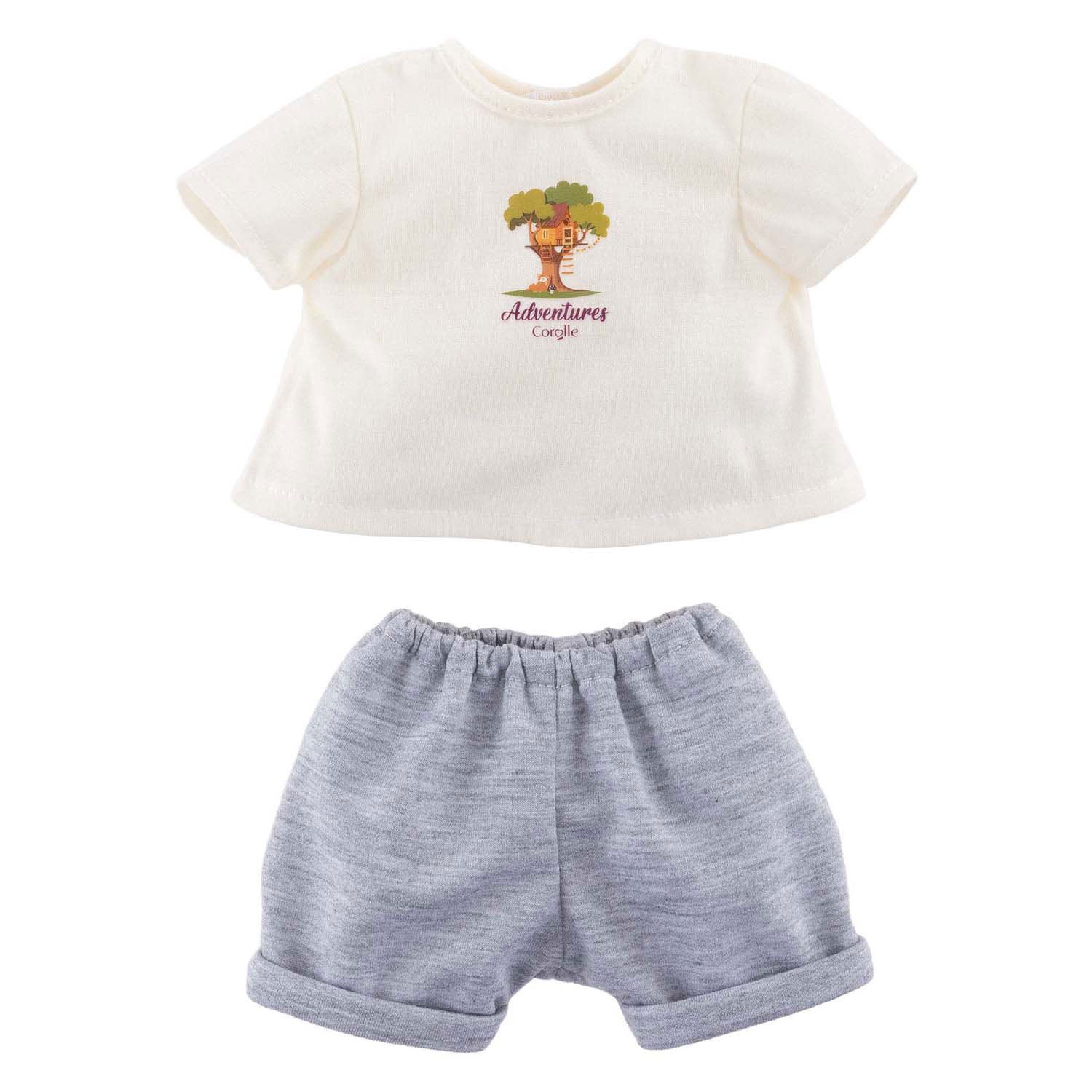 Corolle poppenoutfit t-shirt en korte broek kleine ontdekker 30cm.