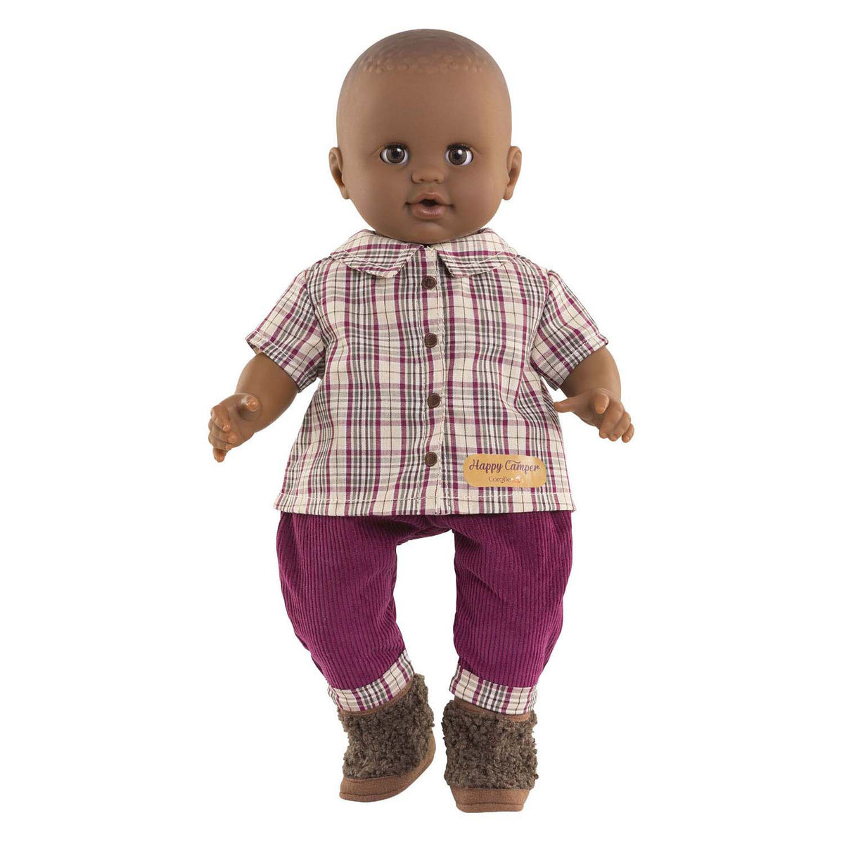 Corolle geruit shirt met broek kleine ontdekker - 36cm