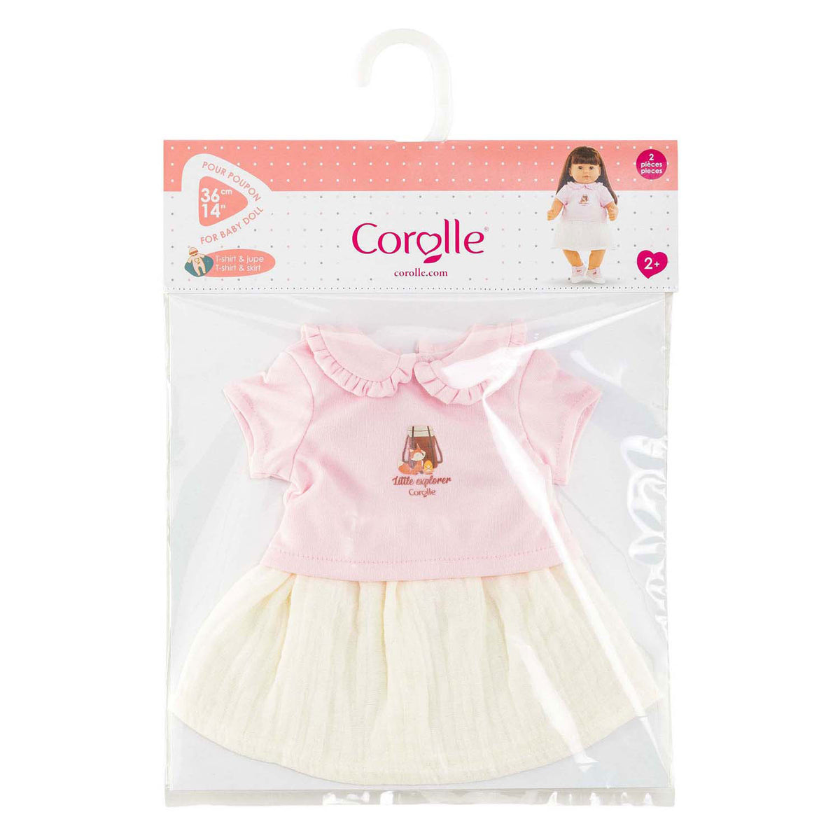 Corolle t-shirt met jurkje kleine ontdekker - 36cm