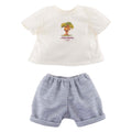 Corolle poppenoutfit t-shirt en korte broek babypop 36cm grijs.
