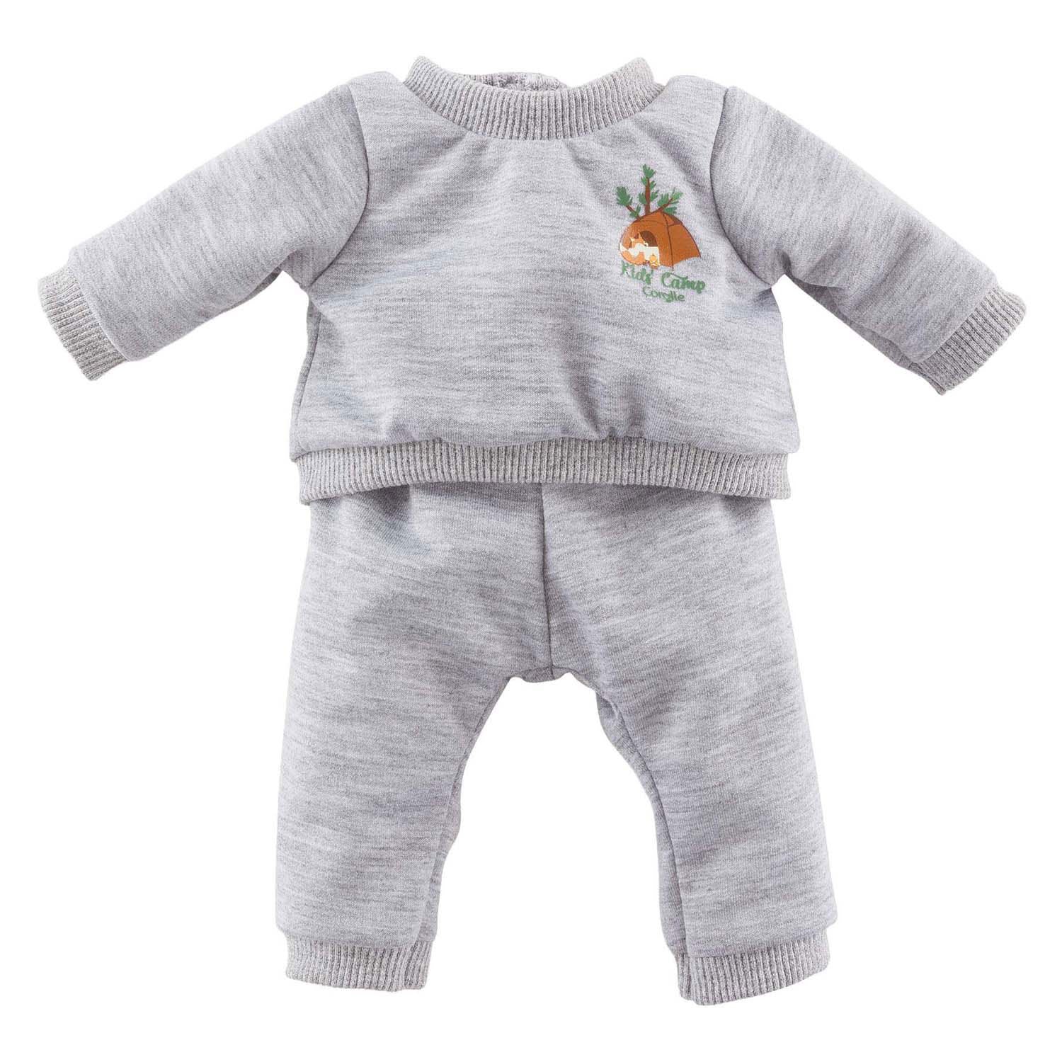 Corolle poppen joggingpak grijs kleine ontdekker 42cm - poppenkleding.