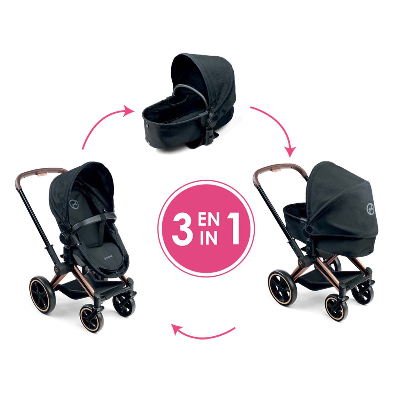Corolle poppenwagen 3-in-1 - 36 42cm