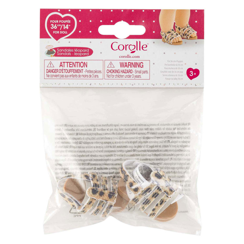 Corolle poppen sandalen luipaardprint 36cm - poppenaccessoire.