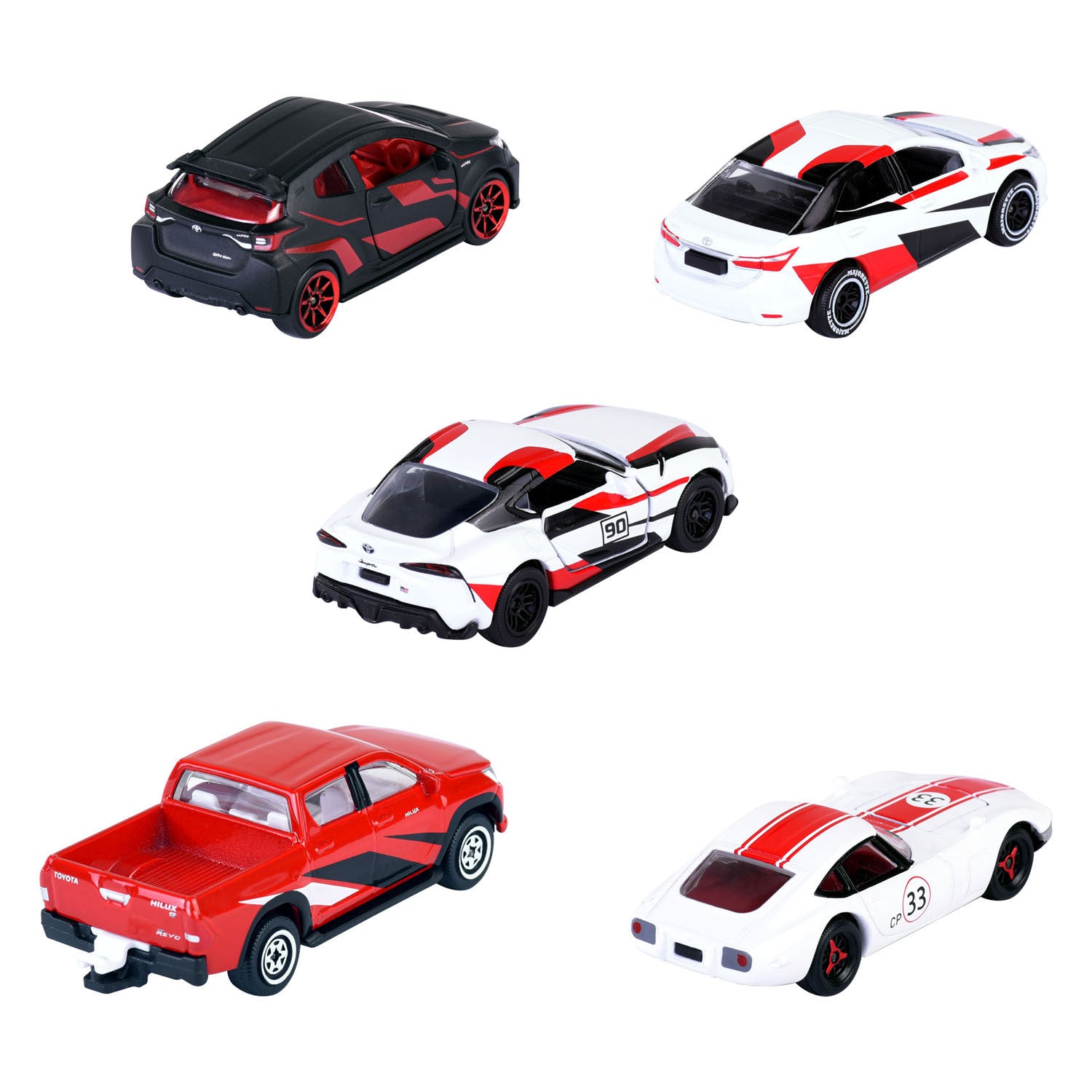 Majorette Toyota Druckguss-Rennwagen-Geschenkpackung, 5 Stück.