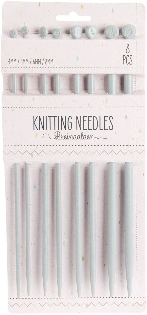 Koopman elegance breinaalden set 8-delig assorti